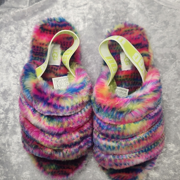 Ugg Fluff Yeah Pixelate Slide Slipper - Size 6 - Picture 5 of 9